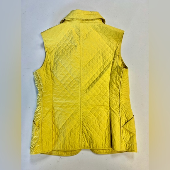 Carlisle women’s vest size 4 quilted chartreuse, yellow with pockets full zipper - Picture 5 of 7